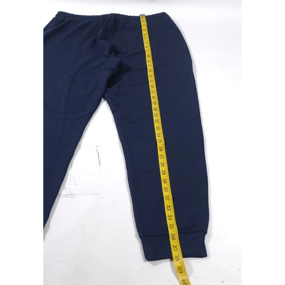 Quince Joggers Women L Navy SuperSoft Fleece Joggers Casual Drawstring Pockets